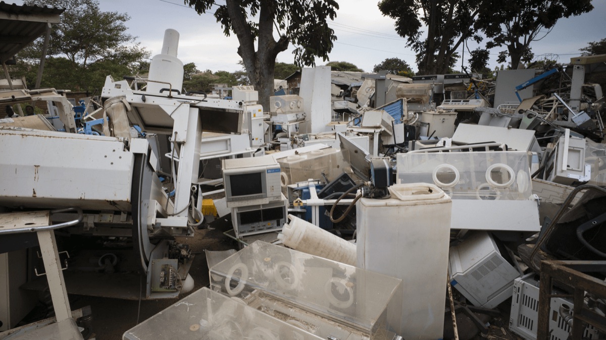 Damaged donated medical equipment that inspired Jua
